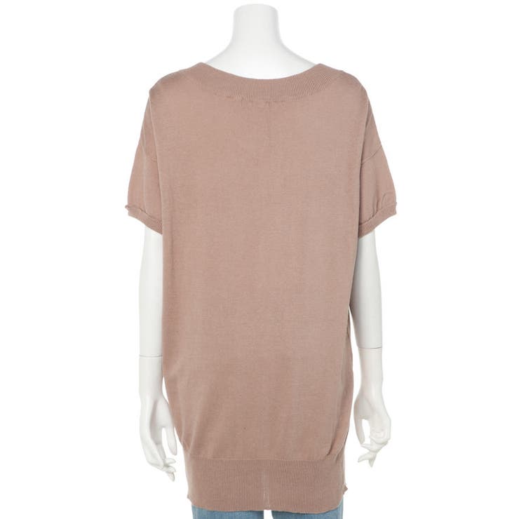 Vネックドルマン半袖綿ニット セーター カーディガン | atONE | 詳細画像12 