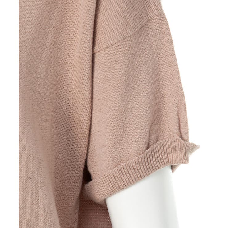 Vネックドルマン半袖綿ニット セーター カーディガン | atONE | 詳細画像14 