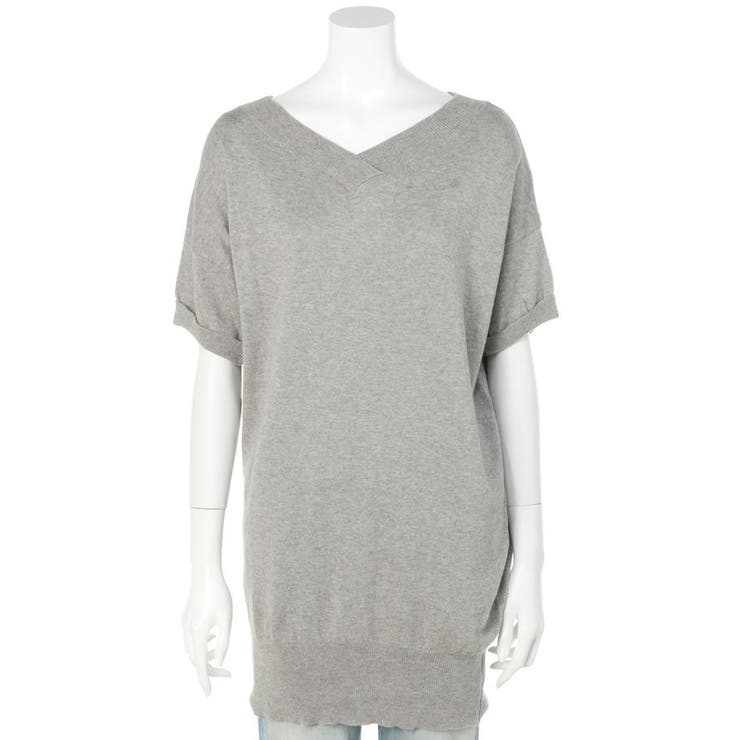 Vネックドルマン半袖綿ニット セーター カーディガン | atONE | 詳細画像22 