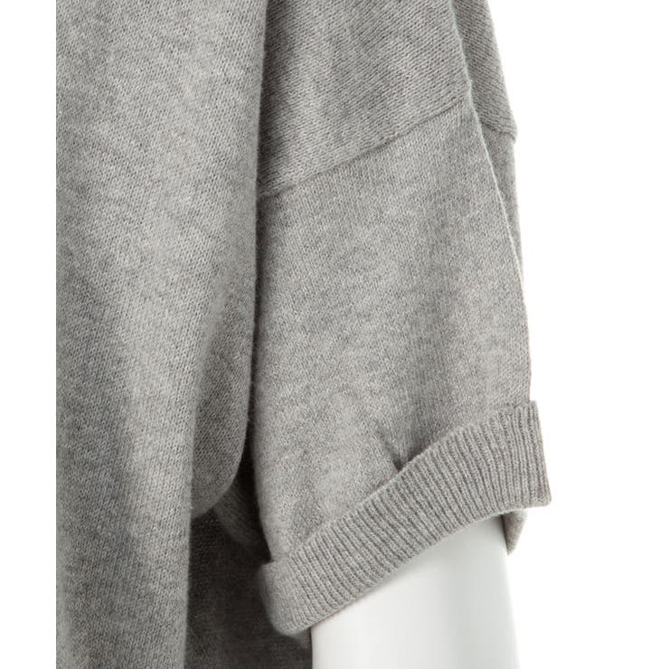 Vネックドルマン半袖綿ニット セーター カーディガン | atONE | 詳細画像25 