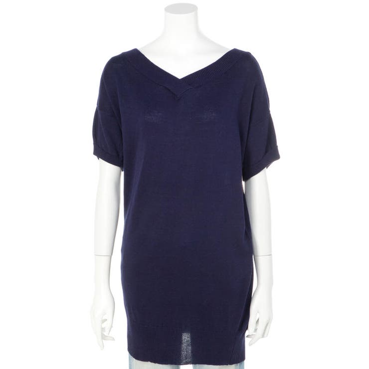 Vネックドルマン半袖綿ニット セーター カーディガン | atONE | 詳細画像27 