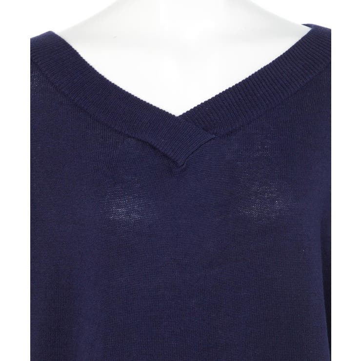 Vネックドルマン半袖綿ニット セーター カーディガン | atONE | 詳細画像29 