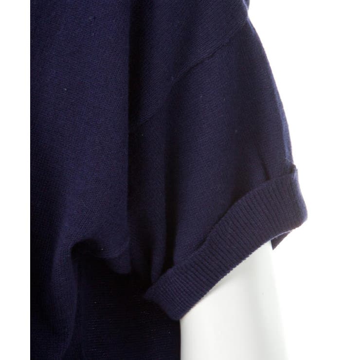 Vネックドルマン半袖綿ニット セーター カーディガン | atONE | 詳細画像30 