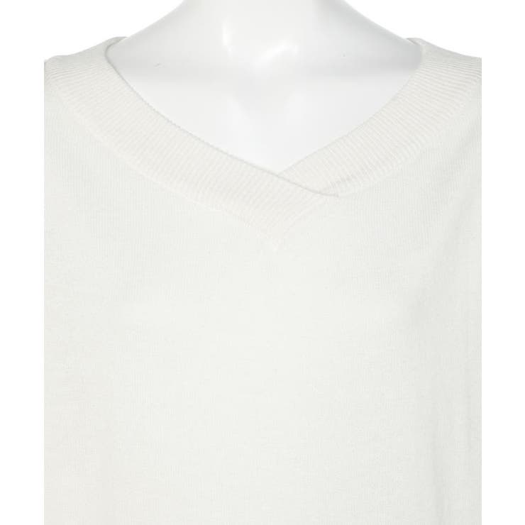 Vネックドルマン半袖綿ニット セーター カーディガン | atONE | 詳細画像34 