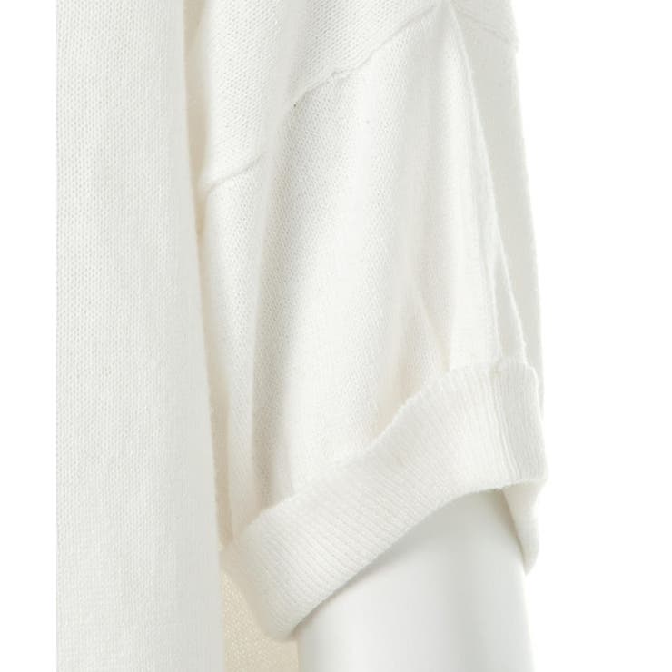 Vネックドルマン半袖綿ニット セーター カーディガン | atONE | 詳細画像35 