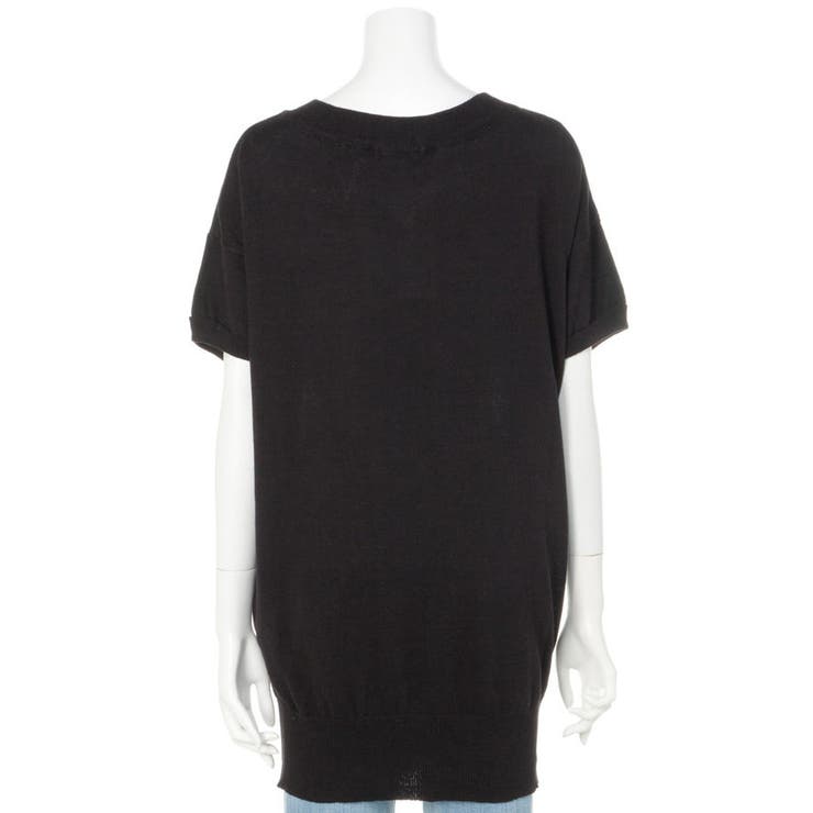 Vネックドルマン半袖綿ニット セーター カーディガン | atONE | 詳細画像7 