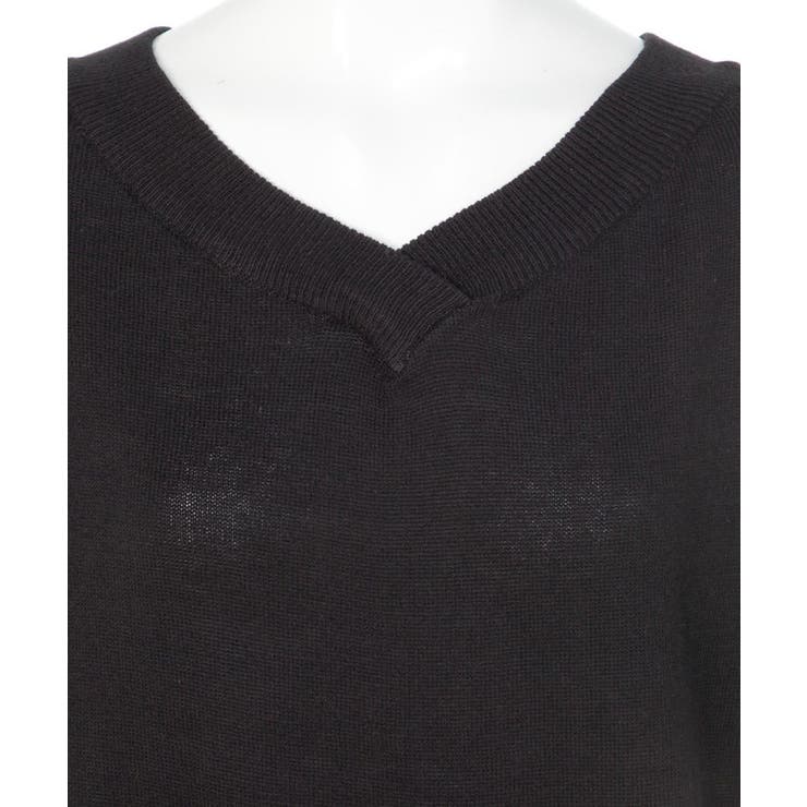 Vネックドルマン半袖綿ニット セーター カーディガン | atONE | 詳細画像8 
