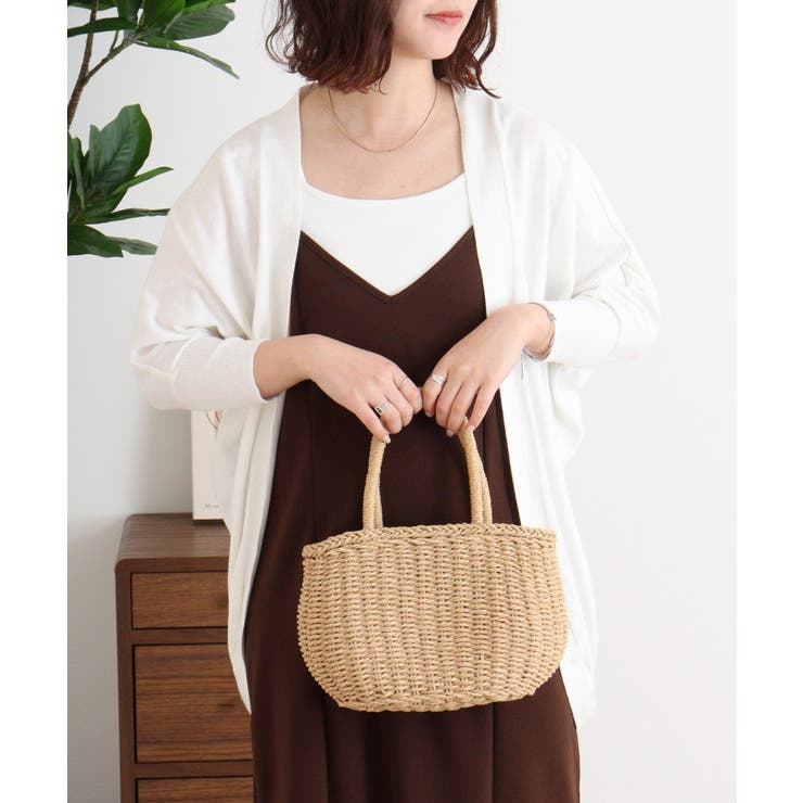 ホワイト | 綿ニットドルマンカーディガン トップス 夏服 | atONE