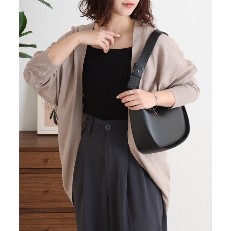 グレーベージュ | 綿ニットドルマンカーディガン トップス 夏服 | atONE