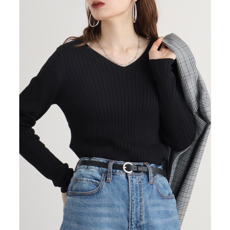 Vネックリブニット | atONE | 詳細画像56 