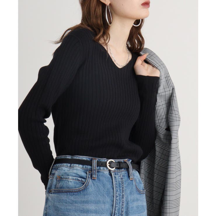 Vネックリブニット | atONE | 詳細画像57 
