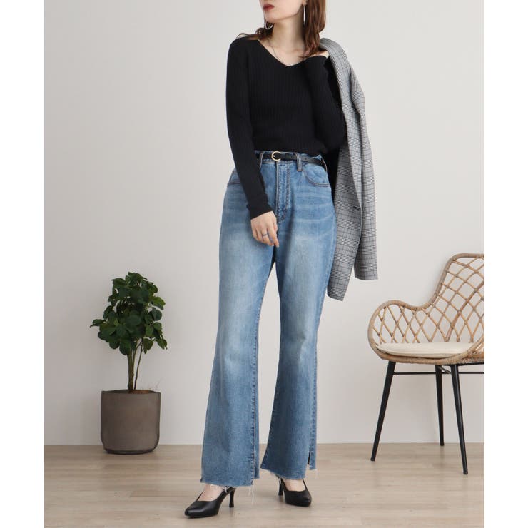 Vネックリブニット | atONE | 詳細画像59 