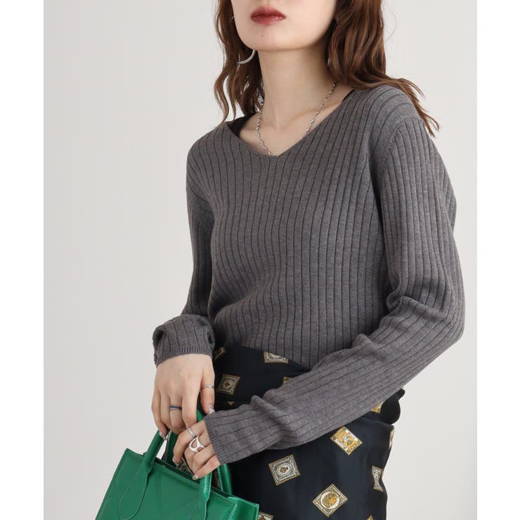 Vネックリブニット | atONE | 詳細画像61 