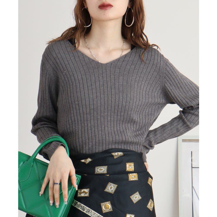 Vネックリブニット | atONE | 詳細画像62 