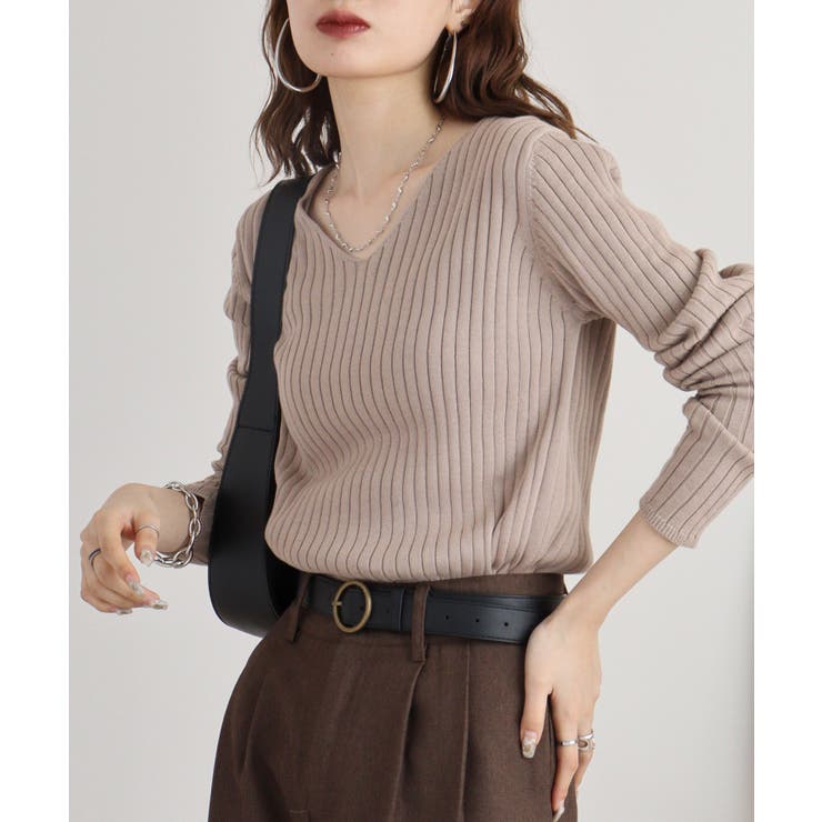 Vネックリブニット | atONE | 詳細画像66 