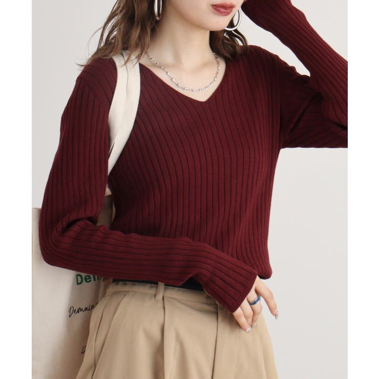 Vネックリブニット | atONE | 詳細画像72 