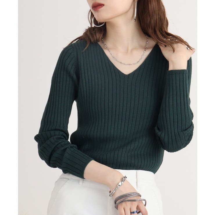 Vネックリブニット | atONE | 詳細画像76 