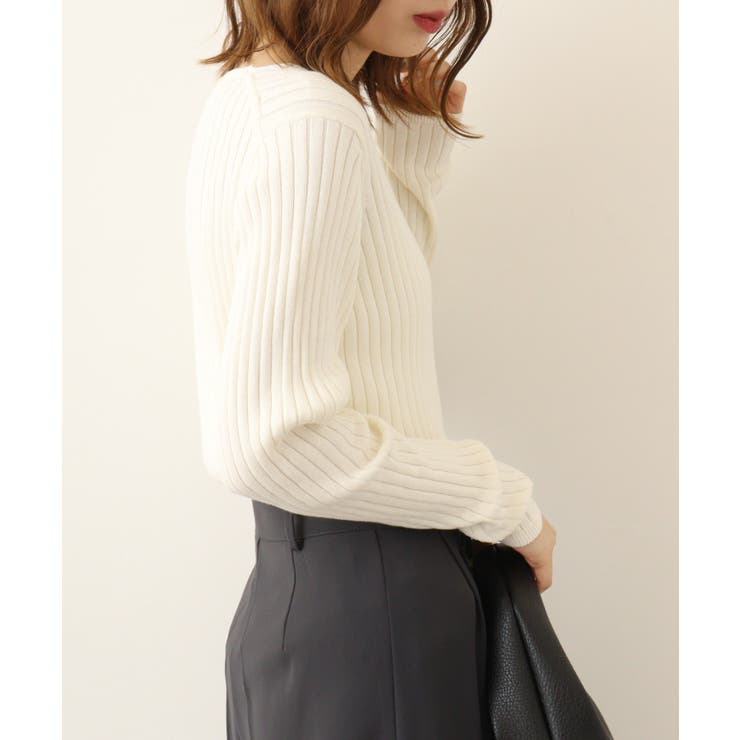 Vネックリブニット | atONE | 詳細画像82 