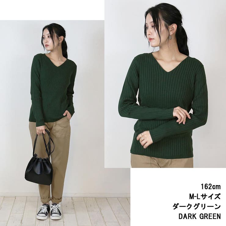 Vネックリブニット | atONE | 詳細画像5 