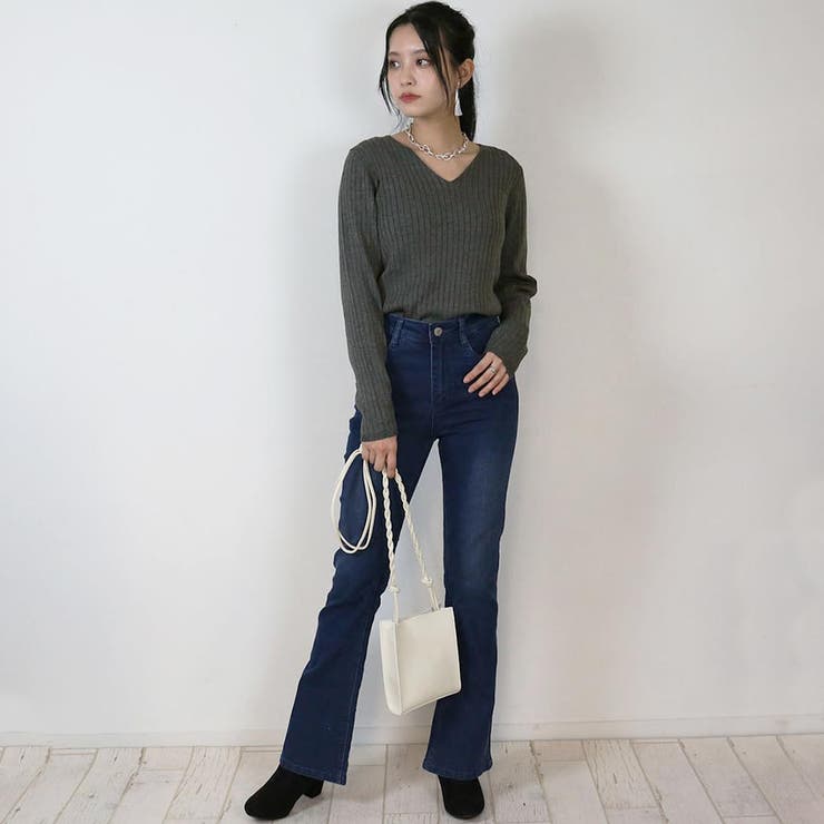 Vネックリブニット | atONE | 詳細画像48 