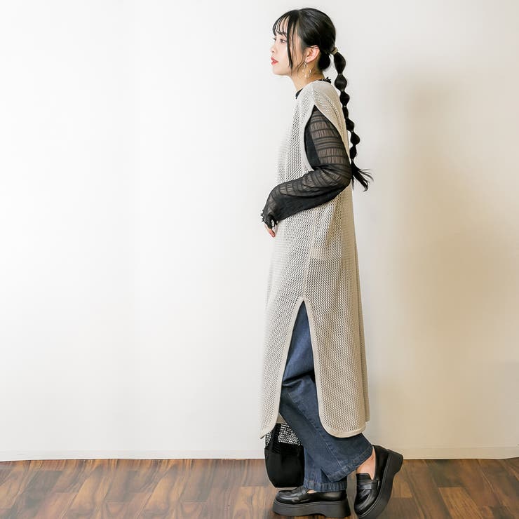 メッシュニットロングベスト[品番：ATOW0000746]｜atONE（アットワン