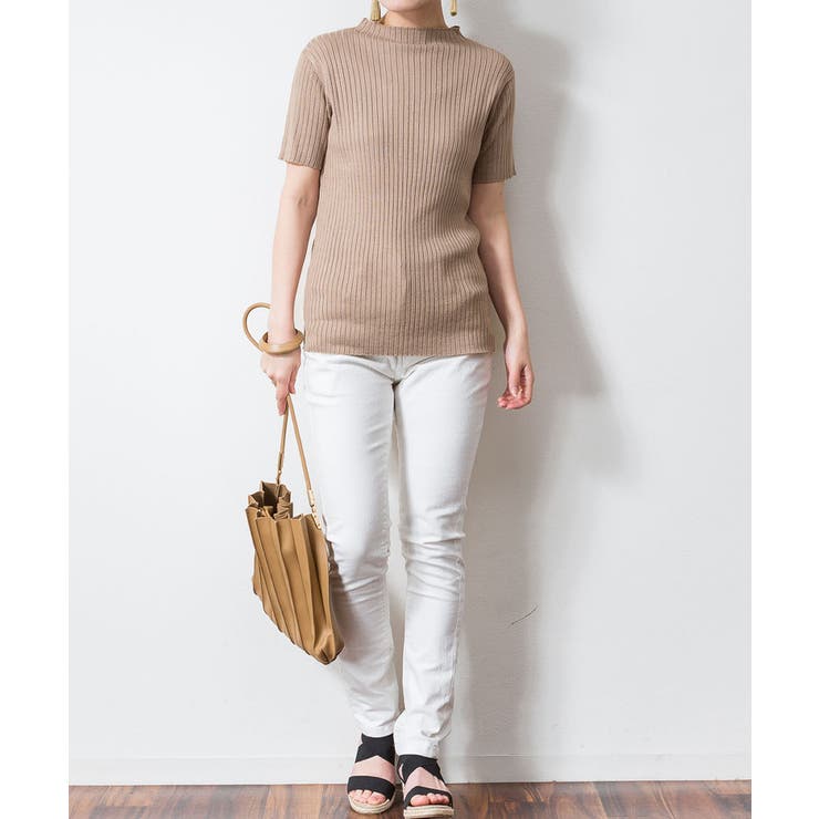 プチハイネックハーフスリーブサマーニット | atONE | 詳細画像25 