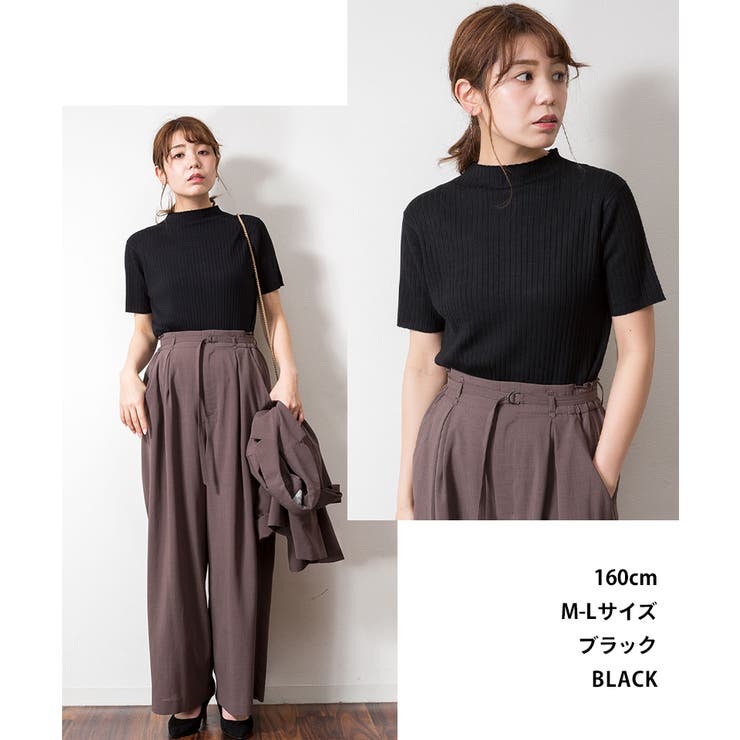 プチハイネックハーフスリーブサマーニット | atONE | 詳細画像2 