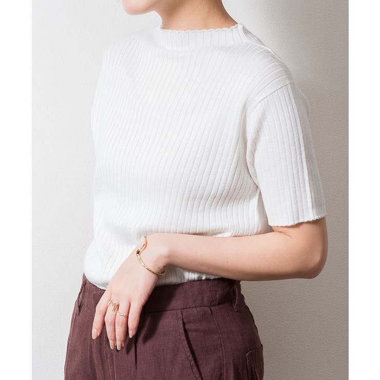 プチハイネックハーフスリーブサマーニット | atONE | 詳細画像30 