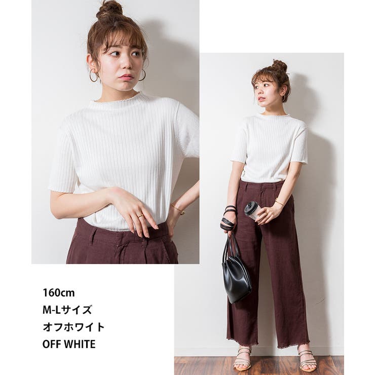 プチハイネックハーフスリーブサマーニット | atONE | 詳細画像5 