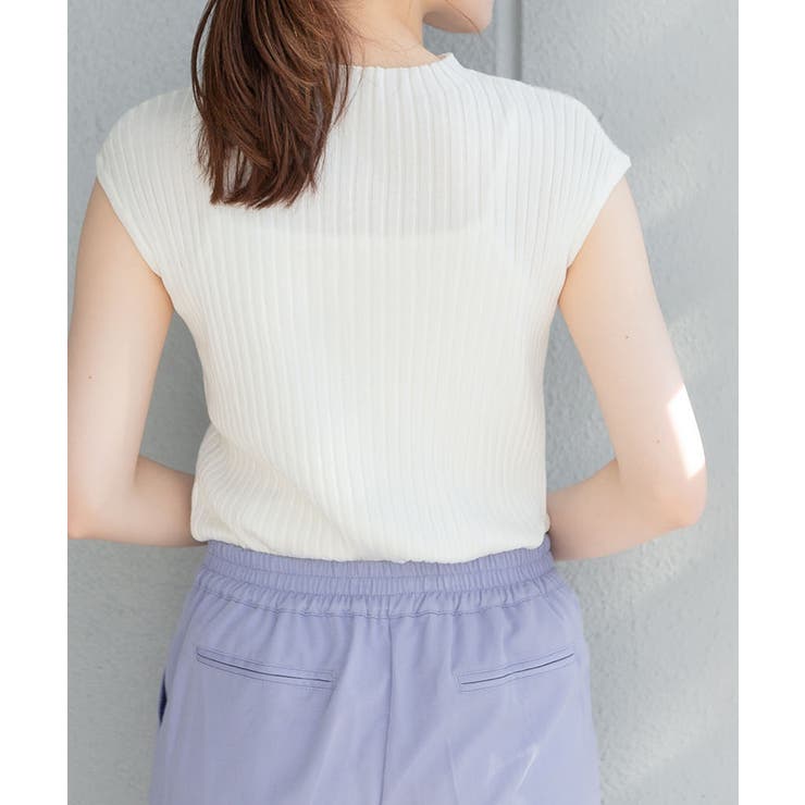 プチハイネックフレンチスリーブサマーニット | atONE | 詳細画像9 