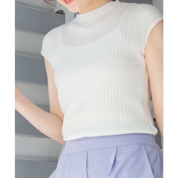 プチハイネックフレンチスリーブサマーニット | atONE | 詳細画像10 