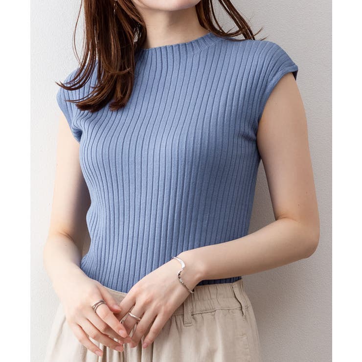 プチハイネックフレンチスリーブサマーニット | atONE | 詳細画像28 