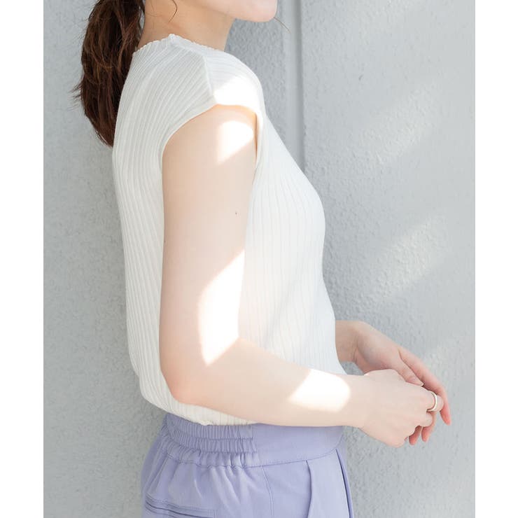 プチハイネックフレンチスリーブサマーニット | atONE | 詳細画像8 