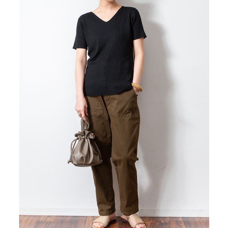 Vネックハーフスリーブサマーニット | atONE | 詳細画像11 