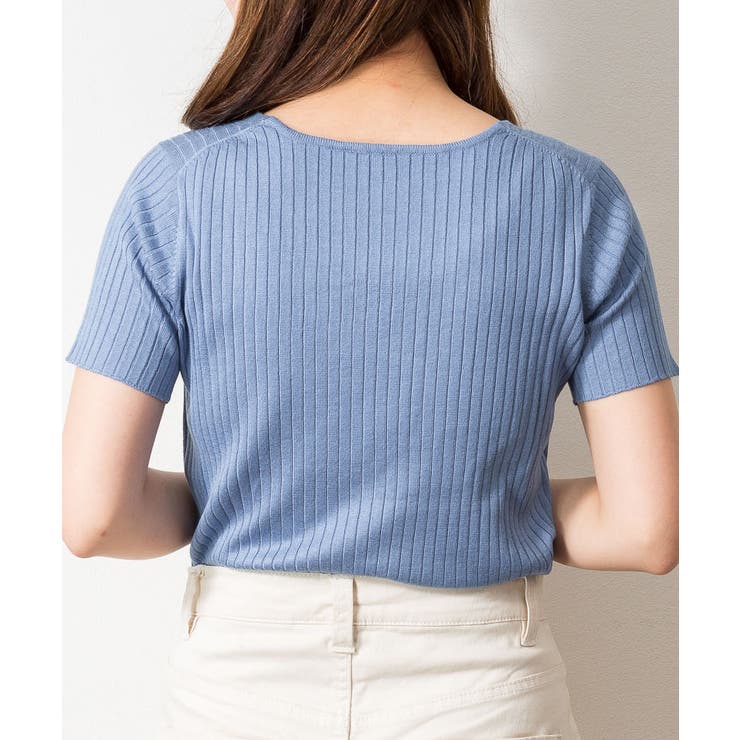 Vネックハーフスリーブサマーニット | atONE | 詳細画像17 