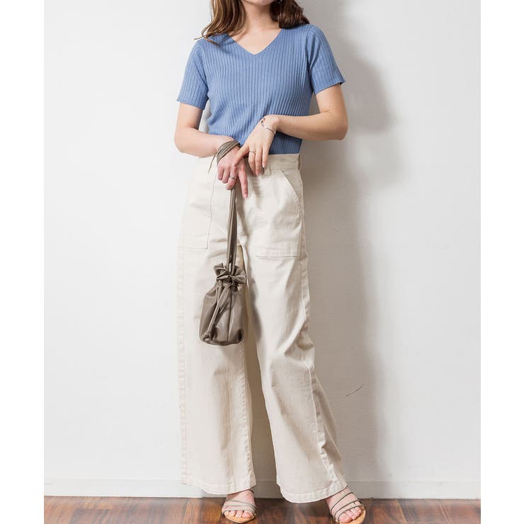 Vネックハーフスリーブサマーニット | atONE | 詳細画像18 