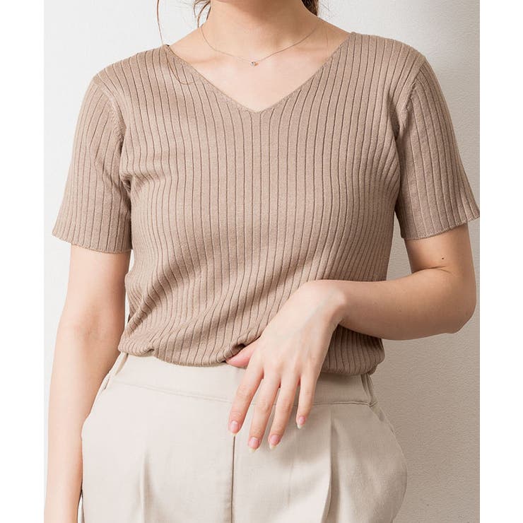 Vネックハーフスリーブサマーニット | atONE | 詳細画像21 