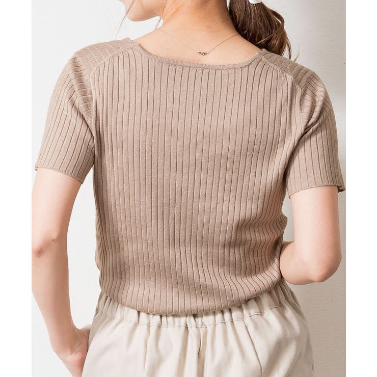 Vネックハーフスリーブサマーニット | atONE | 詳細画像24 