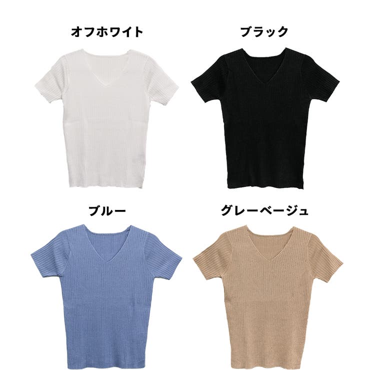 Vネックハーフスリーブサマーニット | atONE | 詳細画像35 