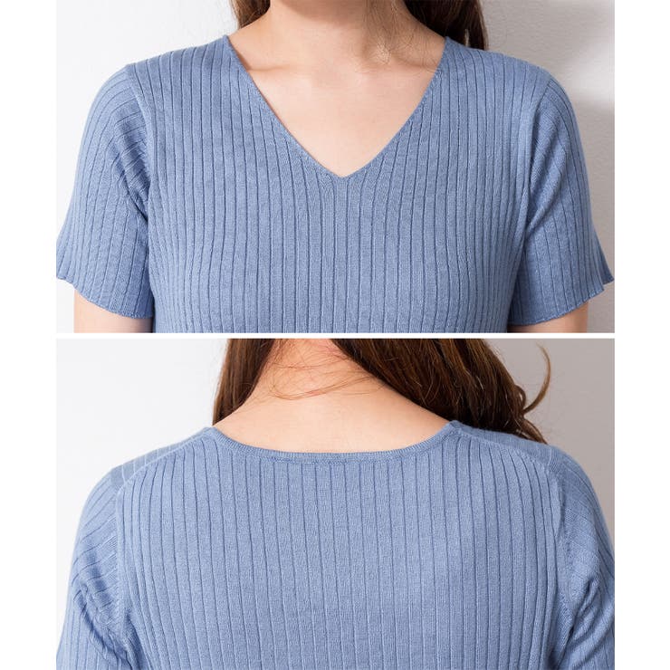 Vネックハーフスリーブサマーニット | atONE | 詳細画像37 