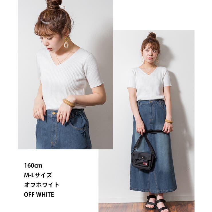 Vネックハーフスリーブサマーニット | atONE | 詳細画像5 