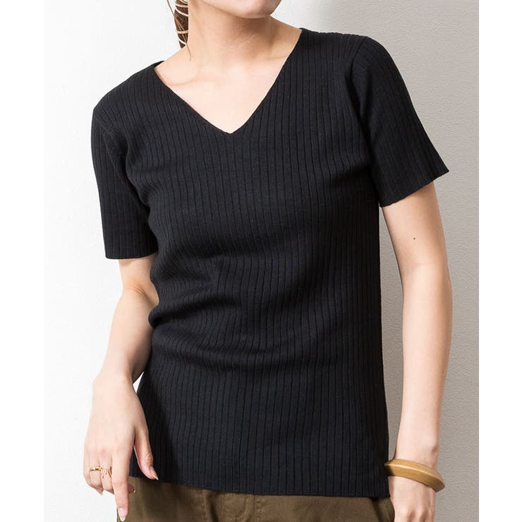 Vネックハーフスリーブサマーニット | atONE | 詳細画像7 