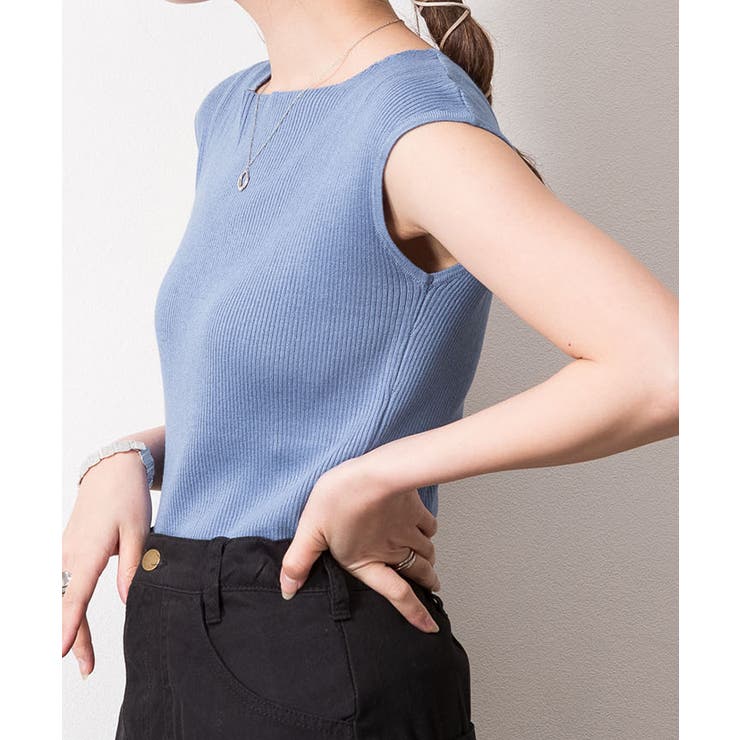 ボートネックフレンチスリーブサマーニット | atONE | 詳細画像17 