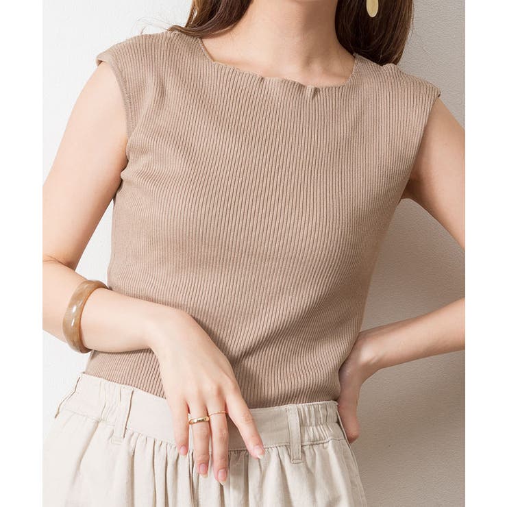 ボートネックフレンチスリーブサマーニット | atONE | 詳細画像23 