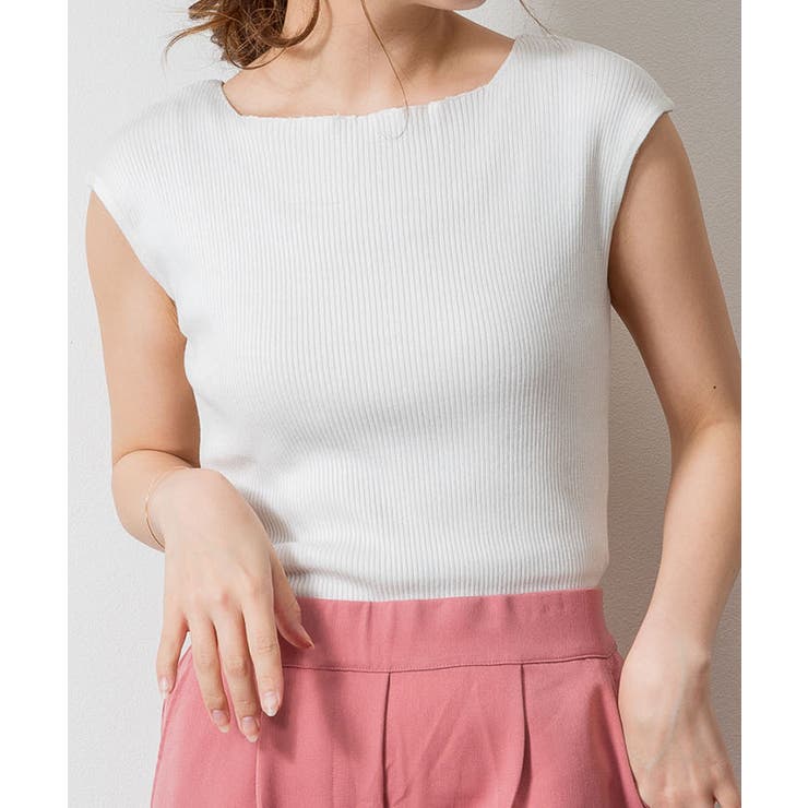 ボートネックフレンチスリーブサマーニット | atONE | 詳細画像30 