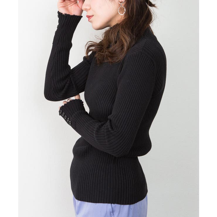 メロウ襟タートルネックリブニット | atONE | 詳細画像15 