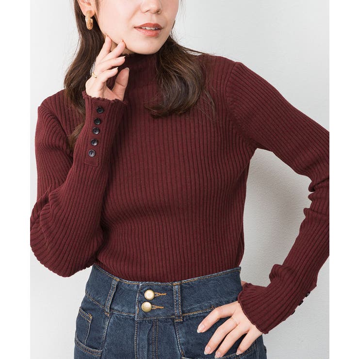 メロウ襟タートルネックリブニット | atONE | 詳細画像20 