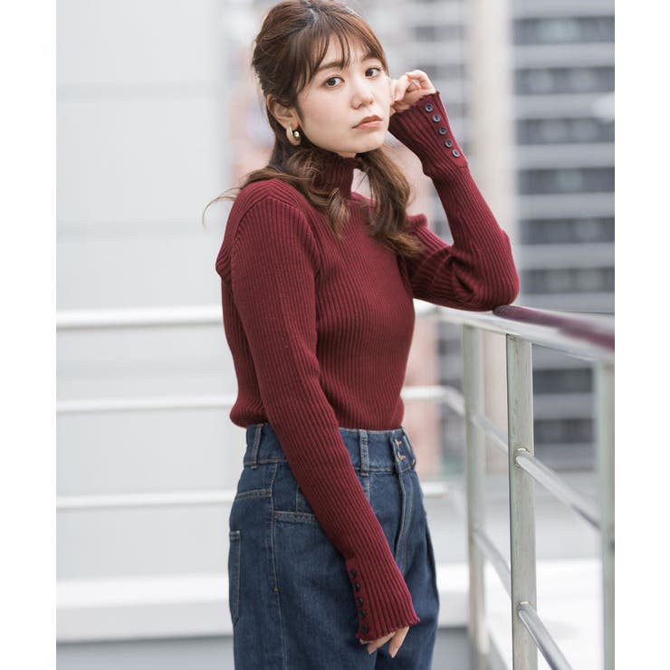 メロウ襟タートルネックリブニット | atONE | 詳細画像21 