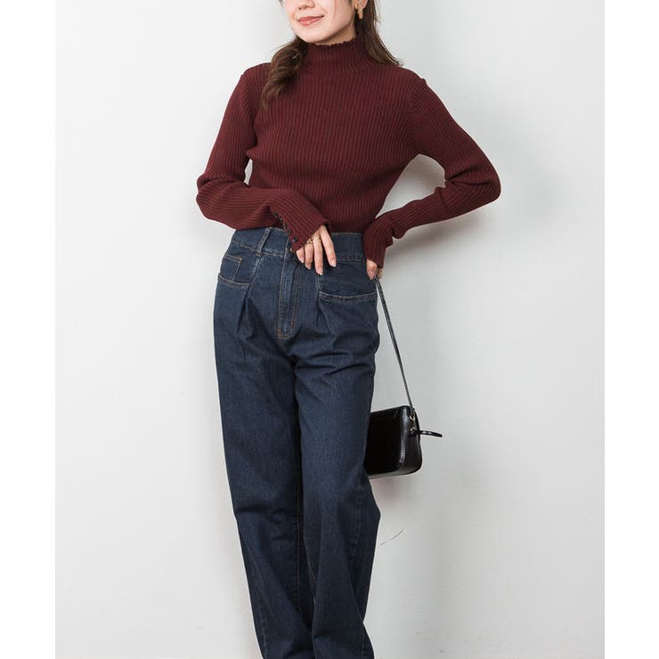 メロウ襟タートルネックリブニット | atONE | 詳細画像24 