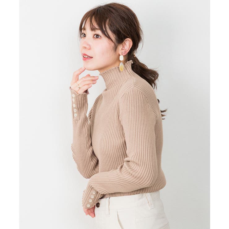 メロウ襟タートルネックリブニット | atONE | 詳細画像33 